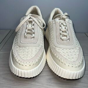 Dolce Vita Leather Lace Up Platform Sneakers - Dolen Sandstone Multi 11